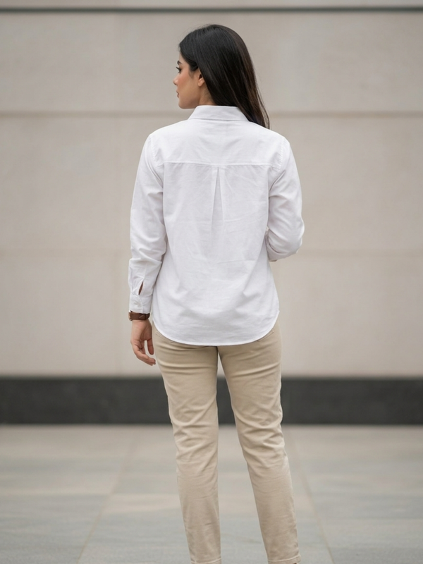 Women Cotton Slim Fit Shirt With Pockets
