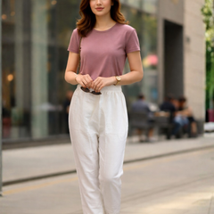 Women Rayon Cotton White Lace Palazzo Pants