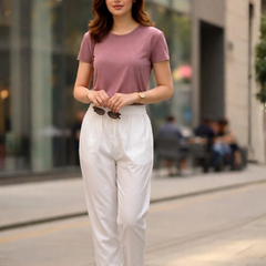 Women Rayon Cotton White Lace Palazzo Pants