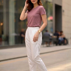 Women Rayon Cotton White Lace Palazzo Pants