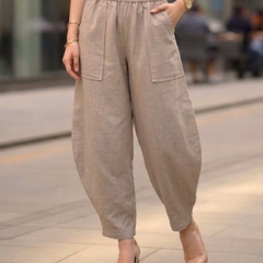 Women Cotton Solid Balloon Fit Pants