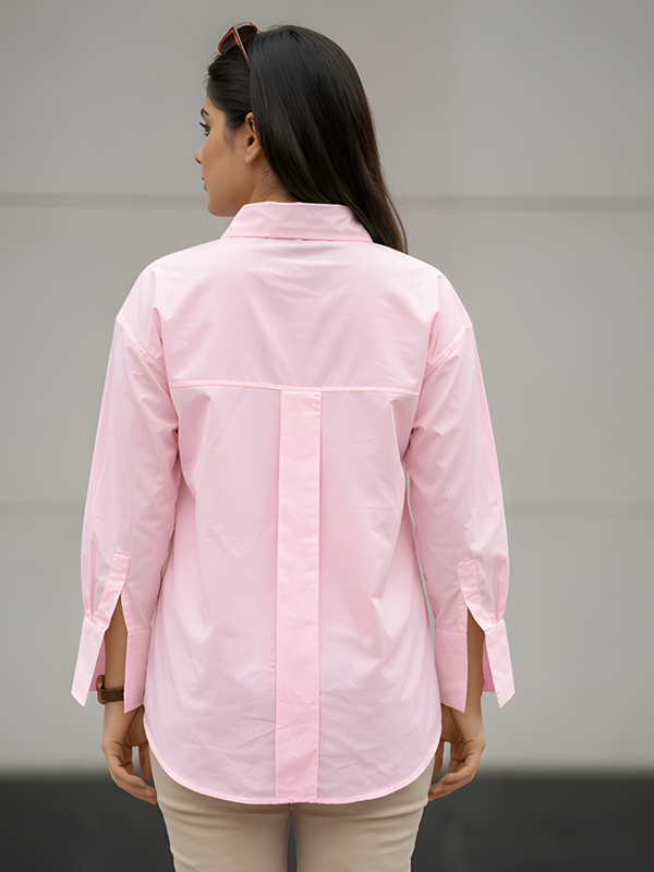 Women Cotton Slim Fit Shirt With Pockets
