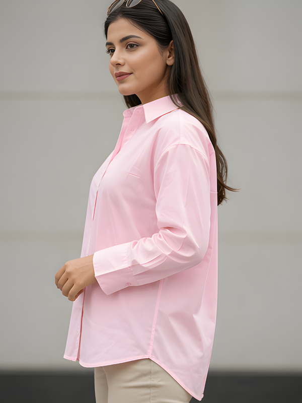 Women Cotton Slim Fit Shirt With Pockets