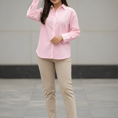 Women Cotton Slim Fit Shirt With Pockets