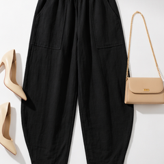 Women Cotton Solid Balloon Fit Pants