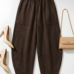 Women Cotton Solid Balloon Fit Pants
