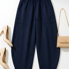 Women Cotton Solid Balloon Fit Pants