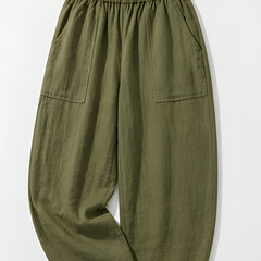 Women Cotton Solid Balloon Fit Pants