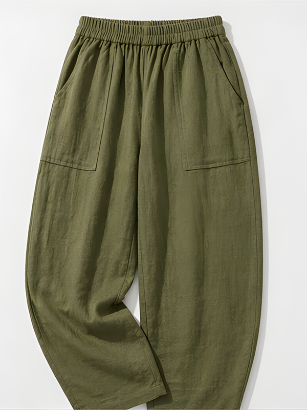 Women Cotton Solid Balloon Fit Pants