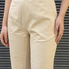 Solid Cotton Straight Fit Ankle Length Trousers