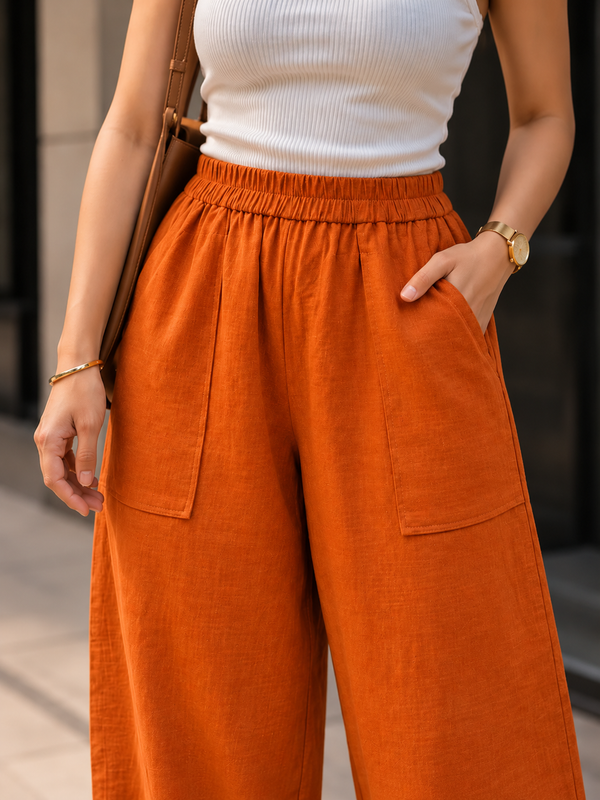 Women Cotton Balloon Fit Pants