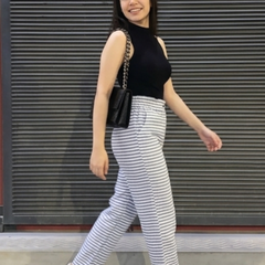 Close-up of horizontal striped pattern South cotton fabric pants