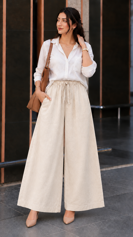 Casual Straight Wide Leg Pant