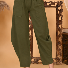 Premium Women Cotton Solid Balloon Fit Pants