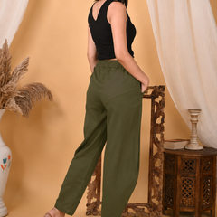 Premium Women Cotton Solid Balloon Fit Pants