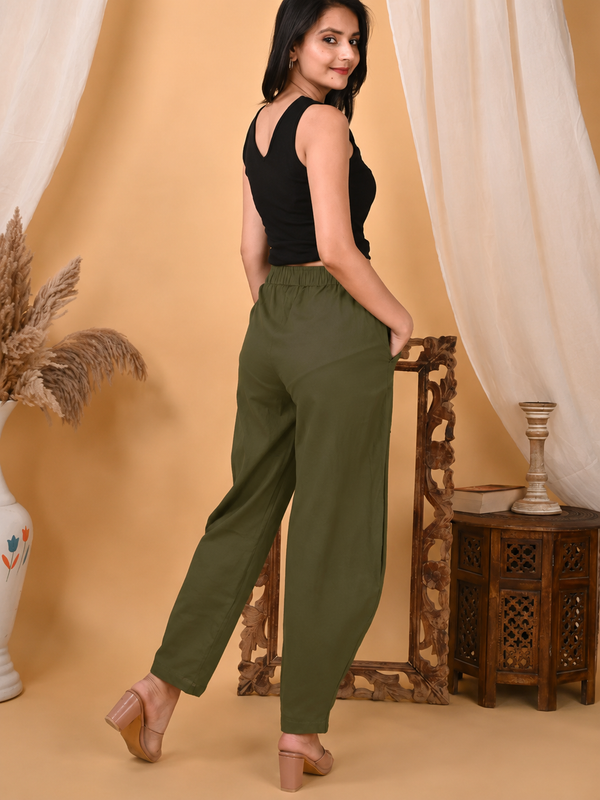 Premium Women Cotton Solid Balloon Fit Pants