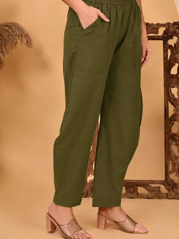 Premium Women Cotton Solid Balloon Fit Pants