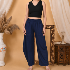 Premium Women Cotton Solid Balloon Fit Pants