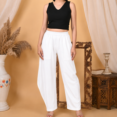 Premium Women Cotton Solid Balloon Fit Pants