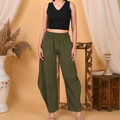 Premium Women Cotton Solid Balloon Fit Pants