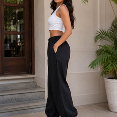 Stylish Women’s Wide Leg Baggy Cotton Ankle Length Pant