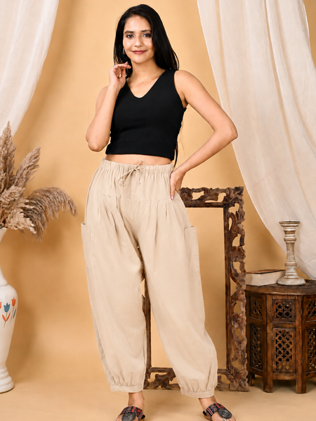 Premium Pure Cotton Bubble Fit Women Pants