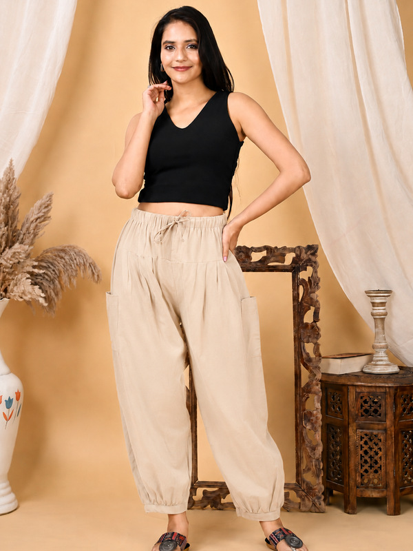 Premium Pure Cotton Bubble Fit Women Pants