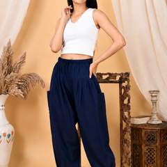 Premium Pure Cotton Bubble Fit Women Pants