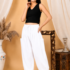 Premium Pure Cotton Bubble Fit Women Pants