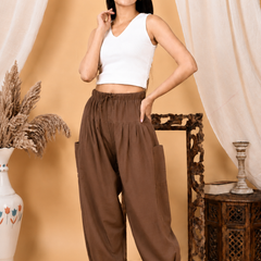 Premium Pure Cotton Bubble Fit Women Pants