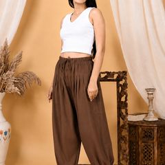 Premium Pure Cotton Bubble Fit Women Pants