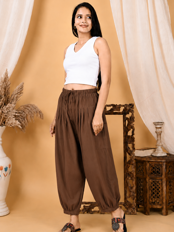 Premium Pure Cotton Bubble Fit Women Pants