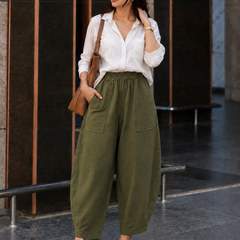 Women Cotton Balloon Fit Pants