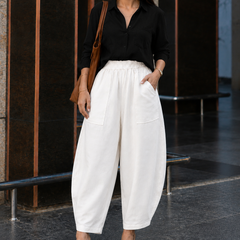 Women Cotton Balloon Fit Pants