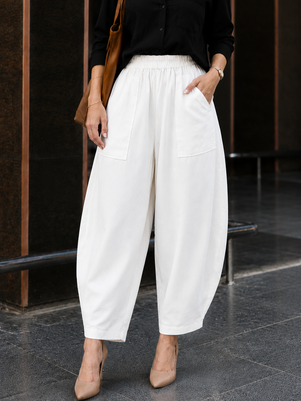 Women Cotton Balloon Fit Pants