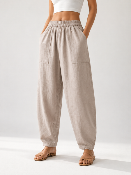 Premium Women Cotton Solid Balloon Fit Pants