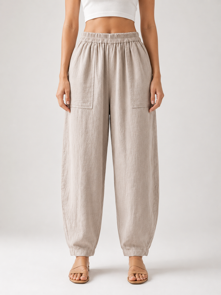 Premium Women Cotton Solid Balloon Fit Pants