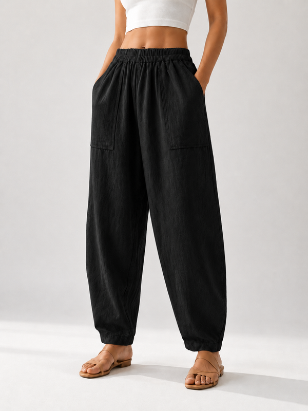 Premium Women Cotton Solid Balloon Fit Pants