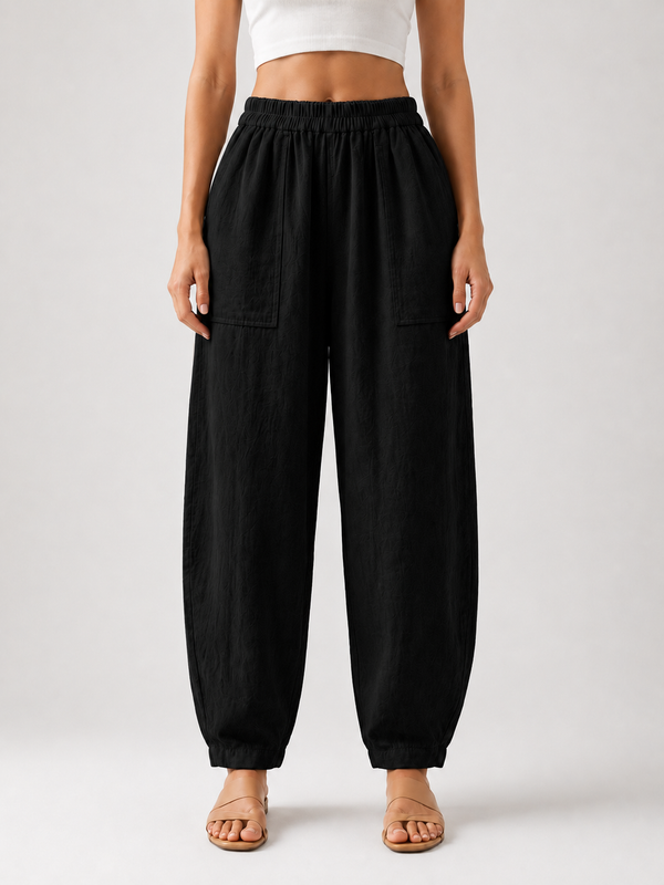 Premium Women Cotton Solid Balloon Fit Pants