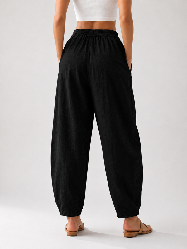 Premium Women Cotton Solid Balloon Fit Pants