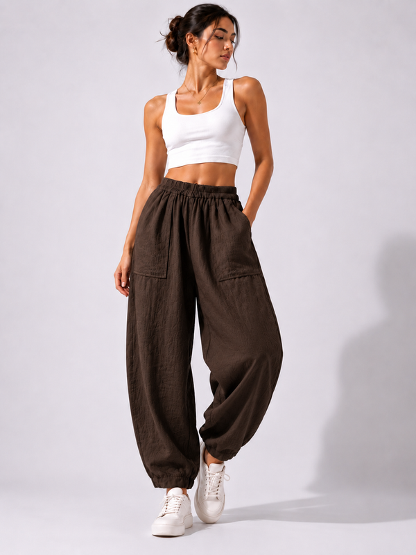 Premium Women Cotton Solid Balloon Fit Pants