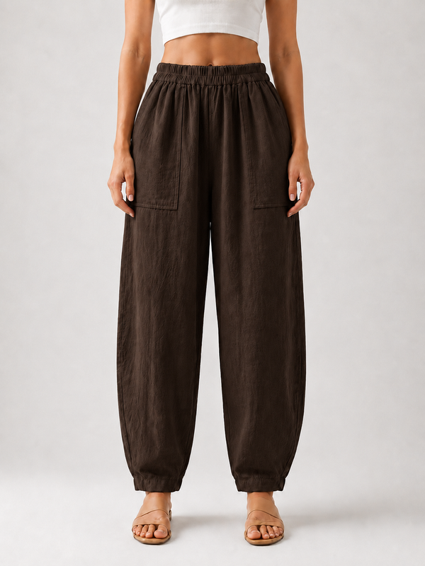 Premium Women Cotton Solid Balloon Fit Pants