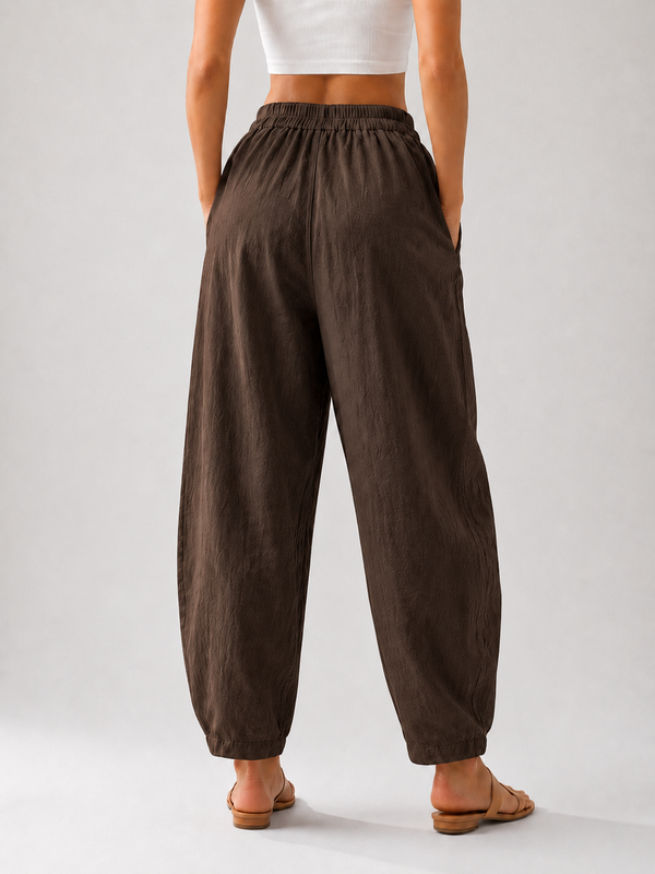 Premium Women Cotton Solid Balloon Fit Pants