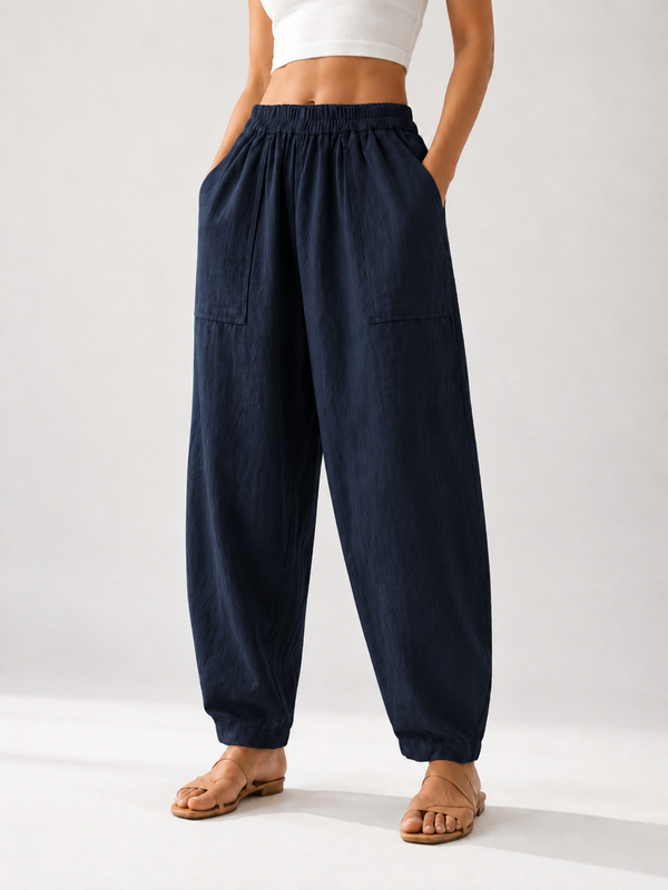 Premium Women Cotton Solid Balloon Fit Pants