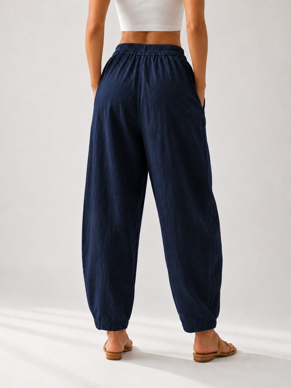 Premium Women Cotton Solid Balloon Fit Pants