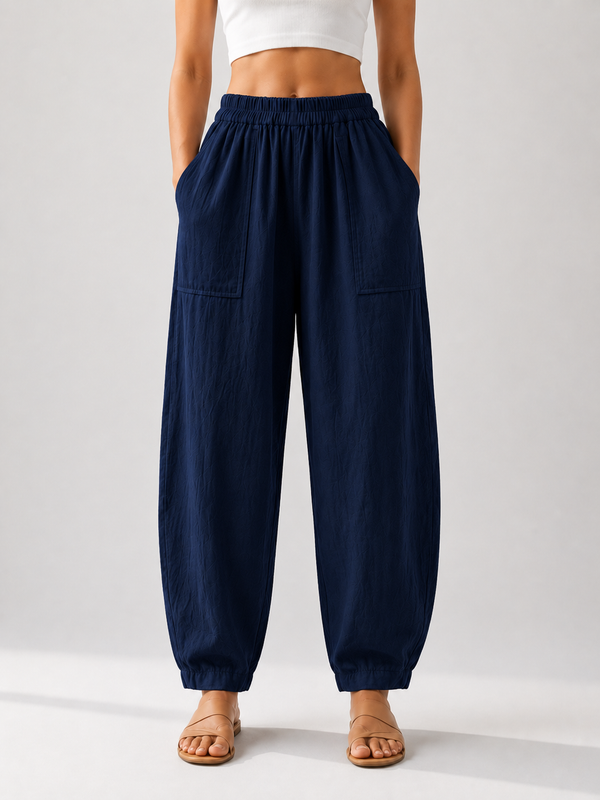 Premium Women Cotton Solid Balloon Fit Pants