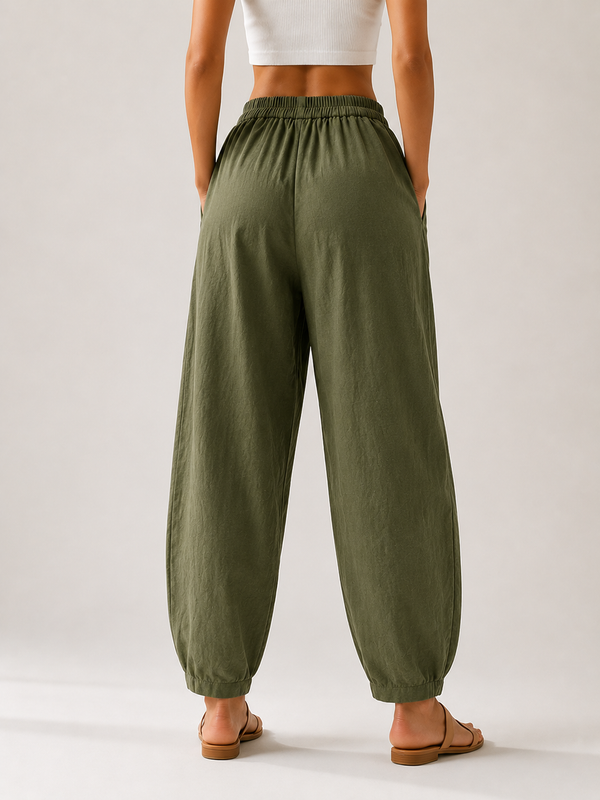 Premium Women Cotton Solid Balloon Fit Pants