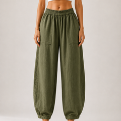 Premium Women Cotton Solid Balloon Fit Pants