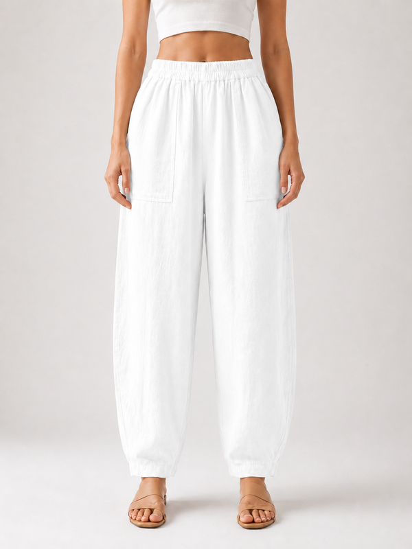 Premium Women Cotton Solid Balloon Fit Pants