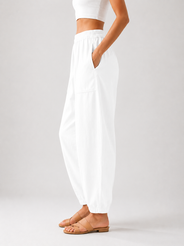 Premium Women Cotton Solid Balloon Fit Pants